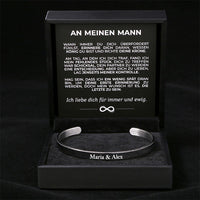 Massiver Armreif mit Gravur an meinen lieben Mann