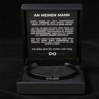 Massiver Armreif mit Gravur an meinen lieben Mann