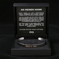 Massiver Armreif mit Gravur an meinen lieben Mann