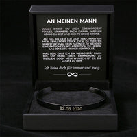 Massiver Armreif mit Gravur an meinen lieben Mann