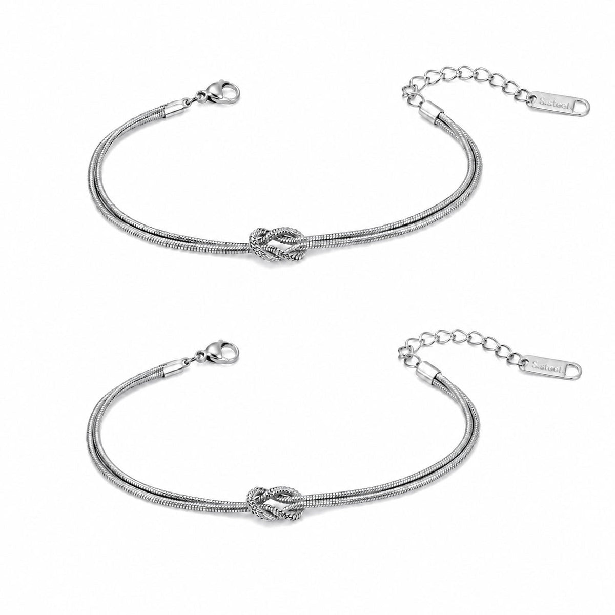 Partnerarmbänder mit Ewigkeitsknoten für zwei - Liebesketten