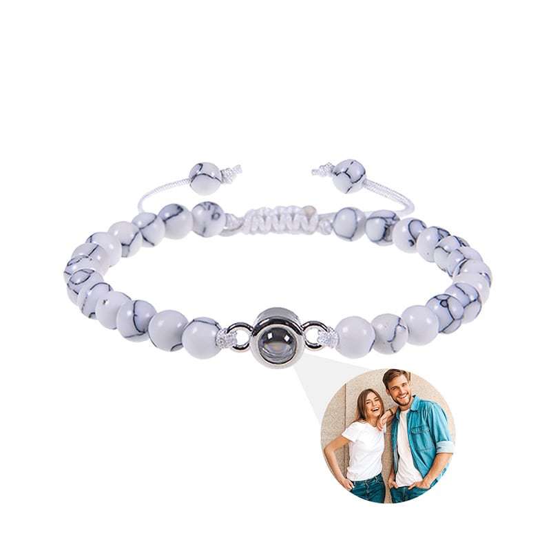 Perlenarmband mit Foto im Durchschau-Stein für dich