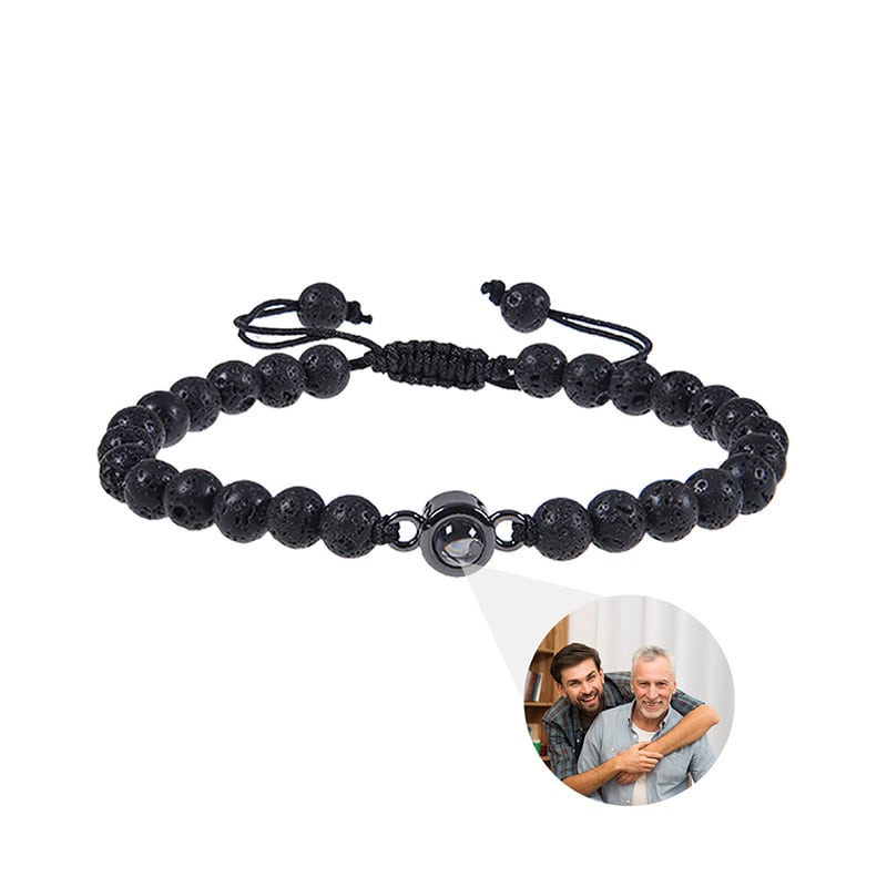 Perlenarmband mit Foto im Durchschau-Stein für dich