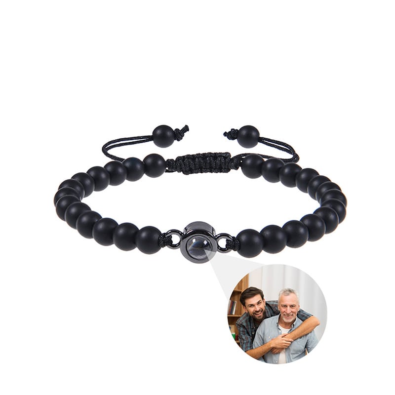 Perlenarmband mit Foto im Durchschau-Stein für dich