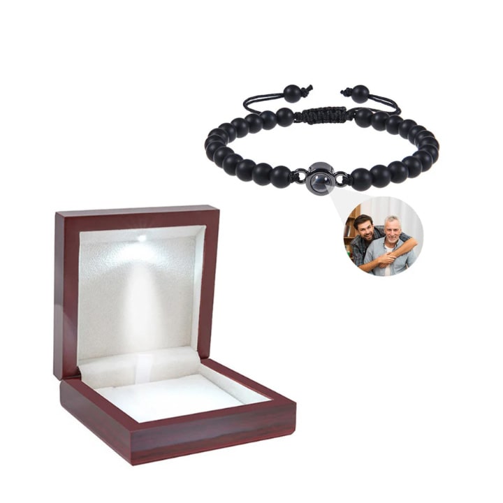 Perlenarmband mit Foto im Durchschau-Stein für dich - Liebesketten