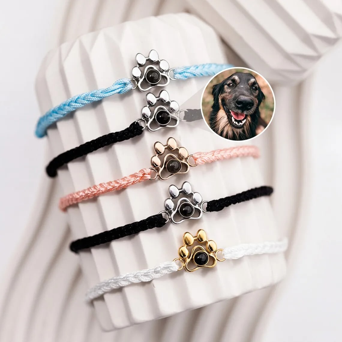 Personalisiertes Pfoten-Armband mit Foto deines Tieres - Liebesketten