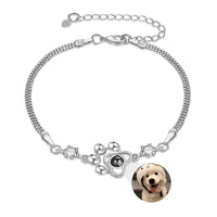 Pfoten-Armband mit Foto im Durchschau-Stein für dich