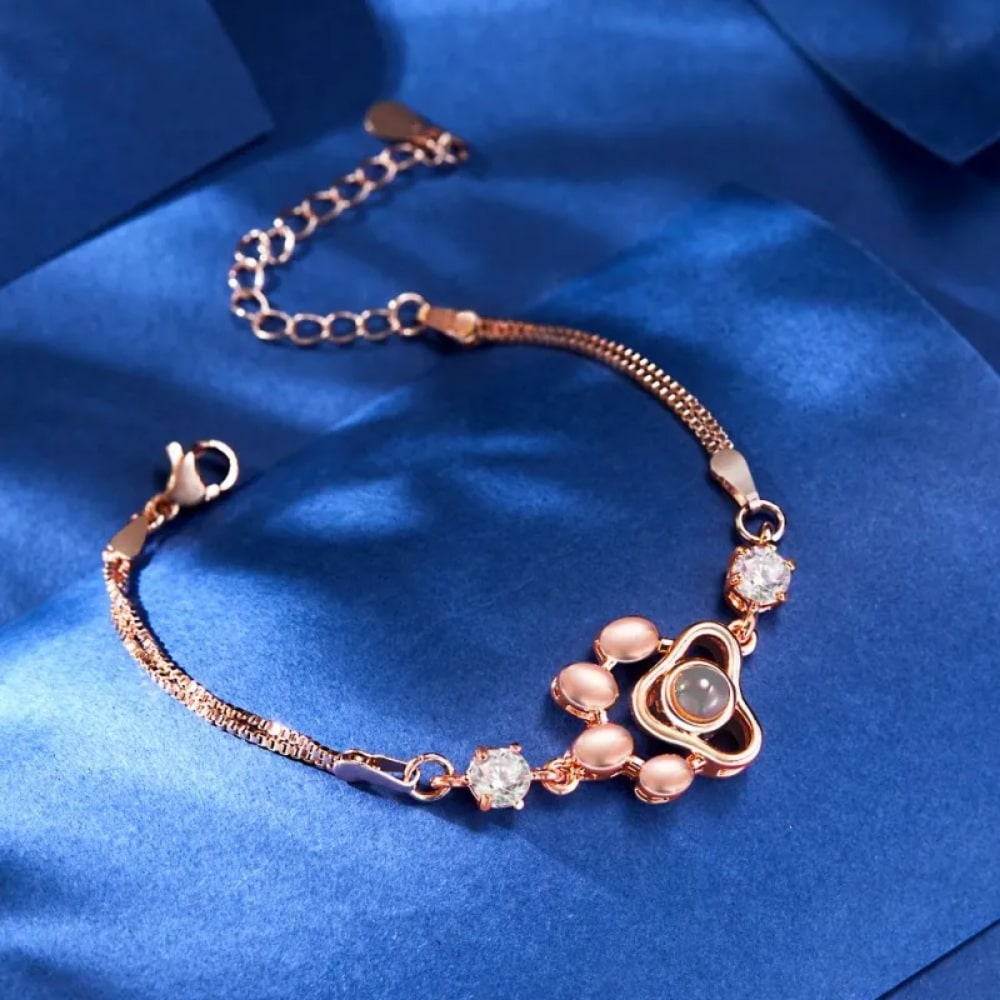 Pfoten-Armband mit Foto im Durchschau-Stein für dich - Liebesketten