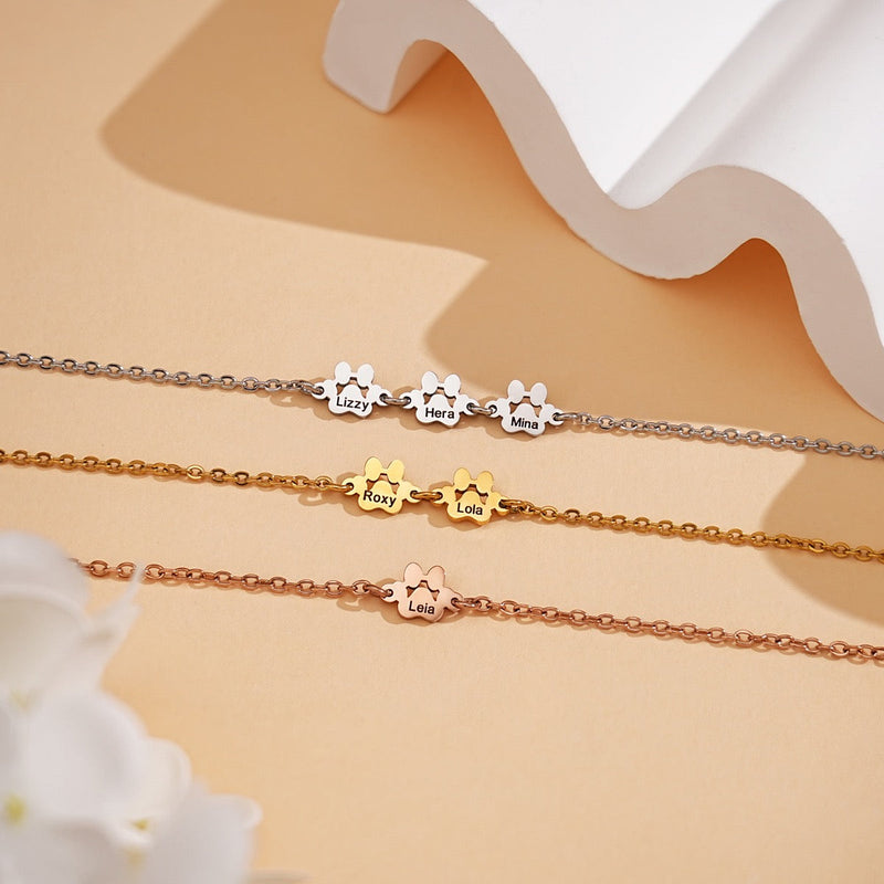 Pfoten-Schmuck mit gravierten Namen deiner Tiere