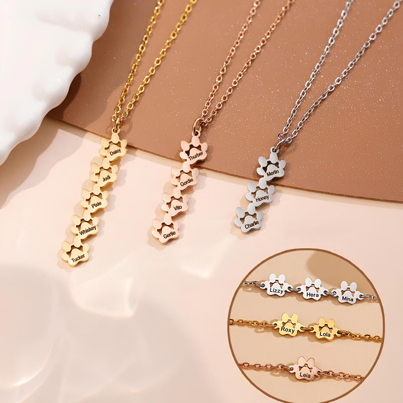 Pfoten-Schmuck mit gravierten Namen deiner Tiere