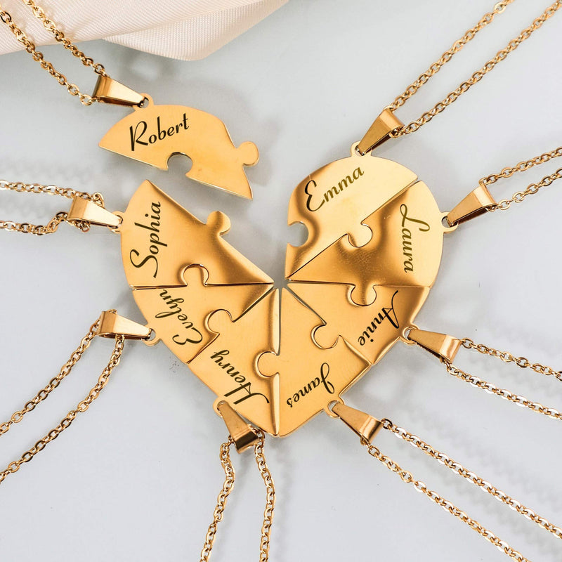 Puzzle-Halskette mit bis zu acht Namensteilen