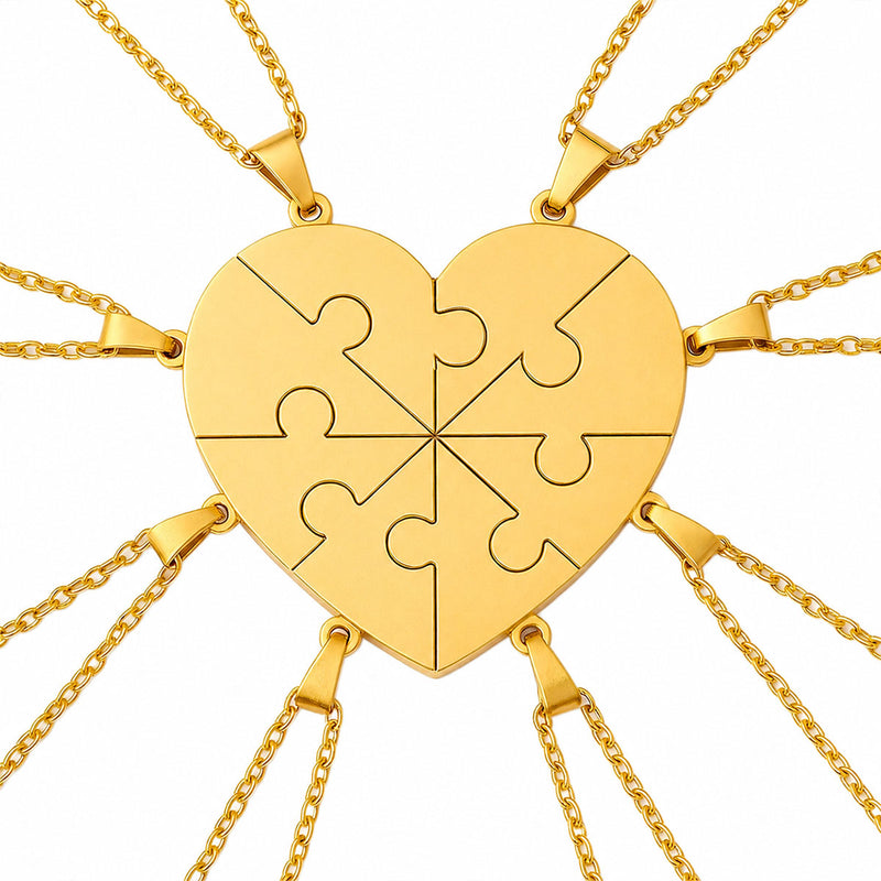 Puzzle-Halskette mit bis zu acht Namensteilen