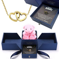 Rosenbär-Box mit gravierter Kette und deiner Notiz