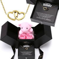 Rosenbär-Box mit gravierter Kette und deiner Notiz