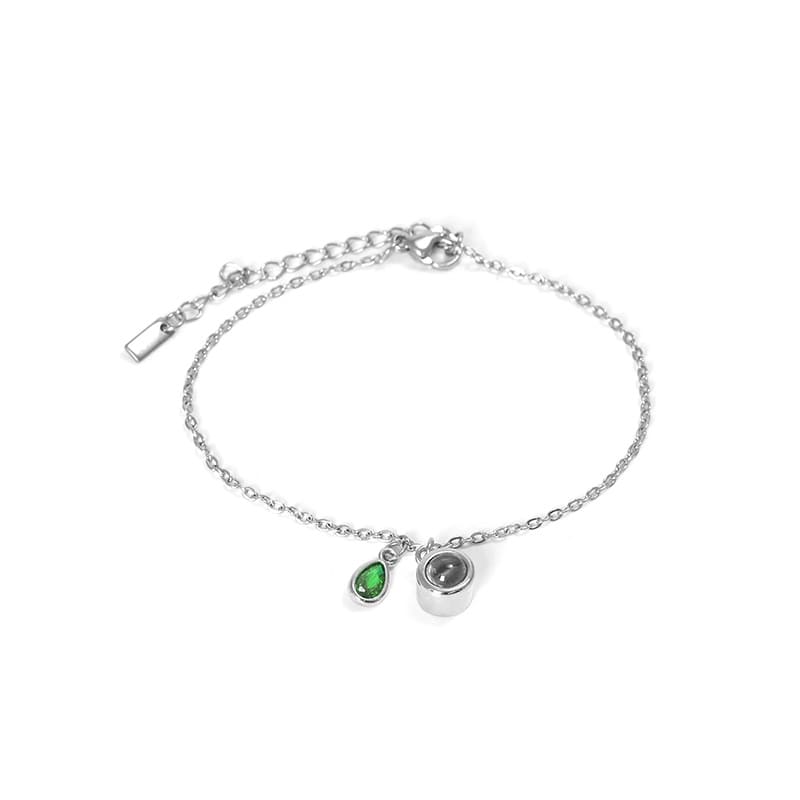 Schiebe-Armband mit Geburtsstein und feiner Gravur - Liebesketten