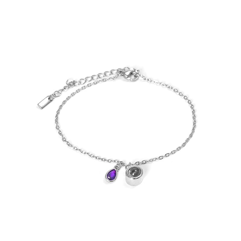 Schiebe-Armband mit Geburtsstein und feiner Gravur - Liebesketten