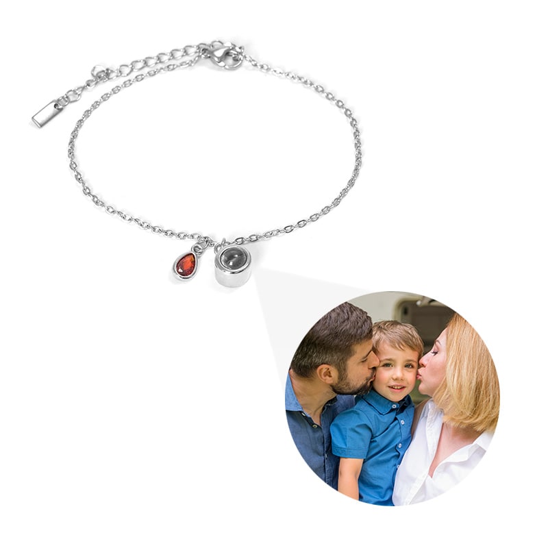 Schiebe-Armband mit Geburtsstein und feiner Gravur - Liebesketten