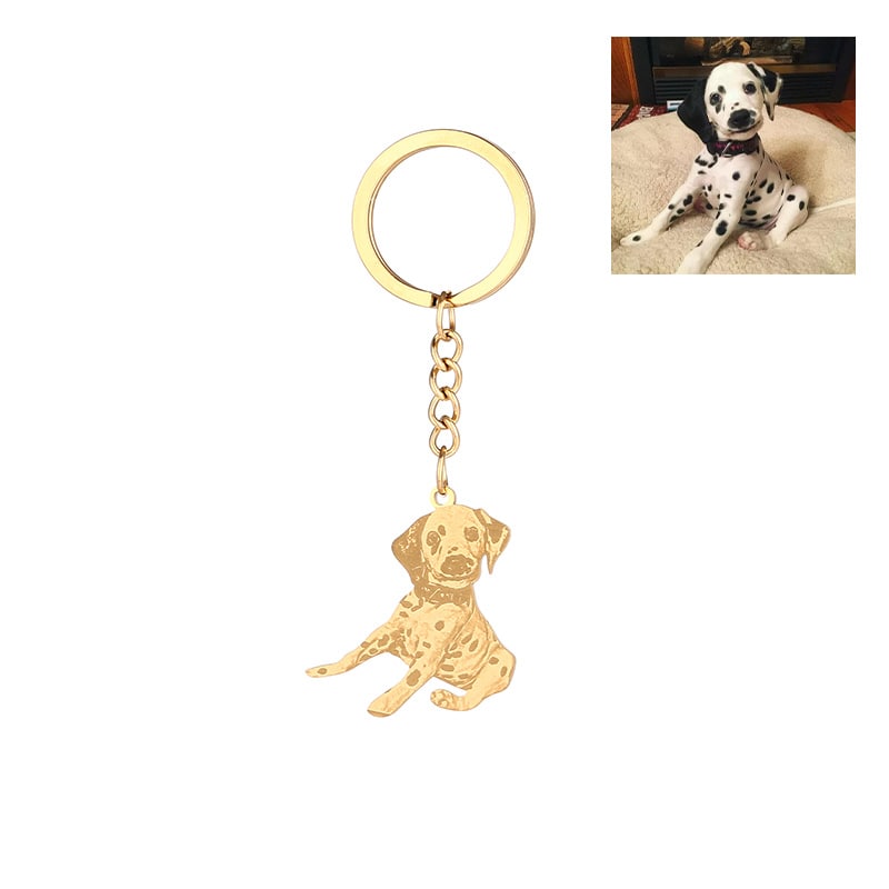 Schlüsselanhänger mit Portrait deines Hundes und Gravur - Liebesketten