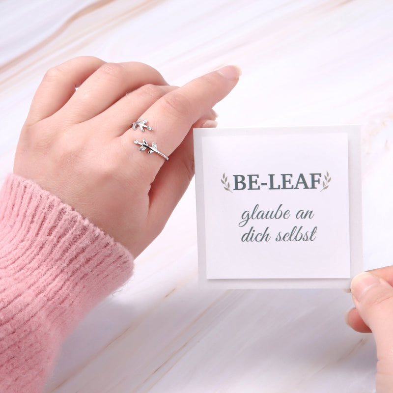 Schmaler Ring mit Gravur Glaube an dich selbst