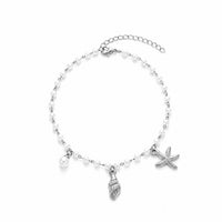 Strand-Fusskette mit Muschel- und Seestern-Charms