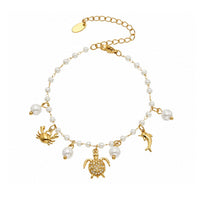 Strand-Fusskette mit Muschel- und Seestern-Charms