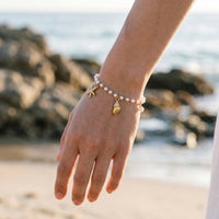 Strand-Fusskette mit Muschel- und Seestern-Charms