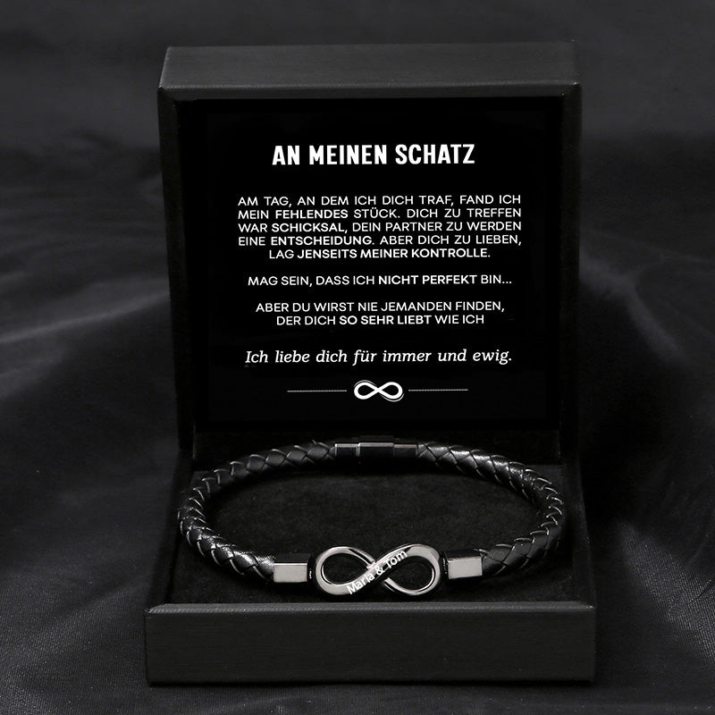 Unendlichkeits-Armband an meinen Schatz mit Gravur