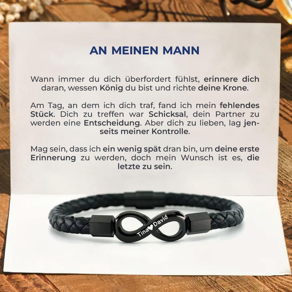 Unendlichkeits-Armband mit Gravur an meinen Mann - Liebesketten