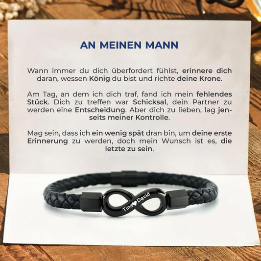 Unendlichkeits-Armband mit Gravur an meinen Mann - Liebesketten