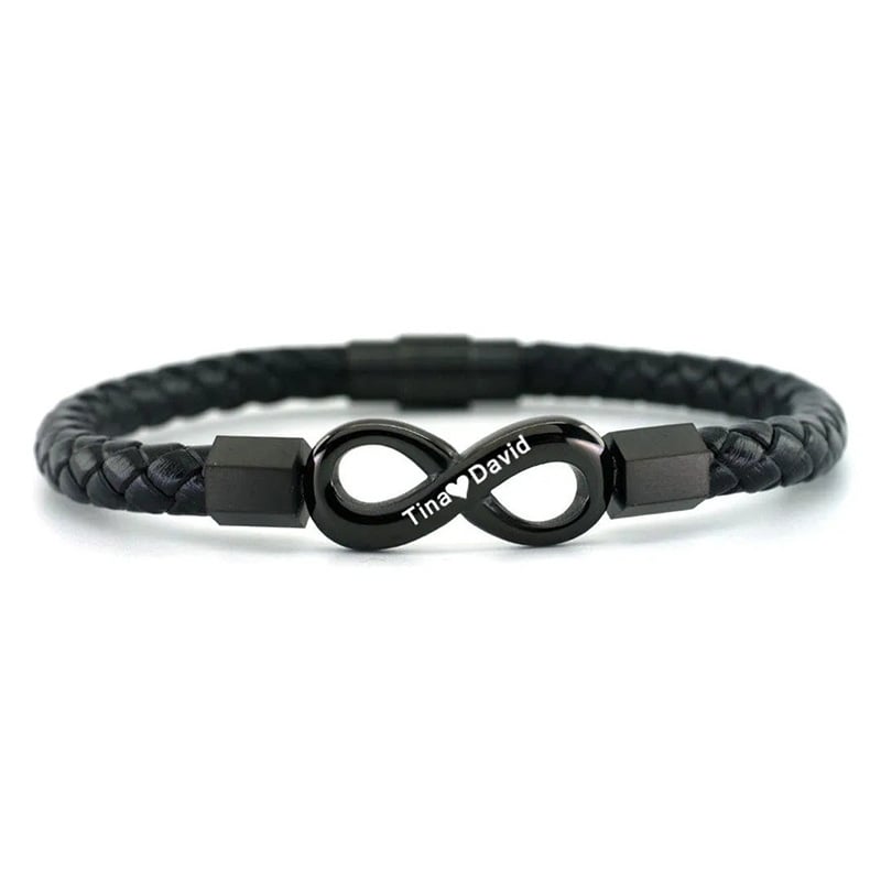 Unendlichkeits-Armband mit Gravur an meinen Mann