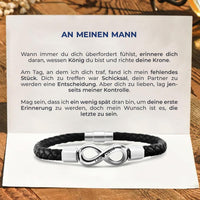 Unendlichkeits-Armband mit Gravur an meinen Mann