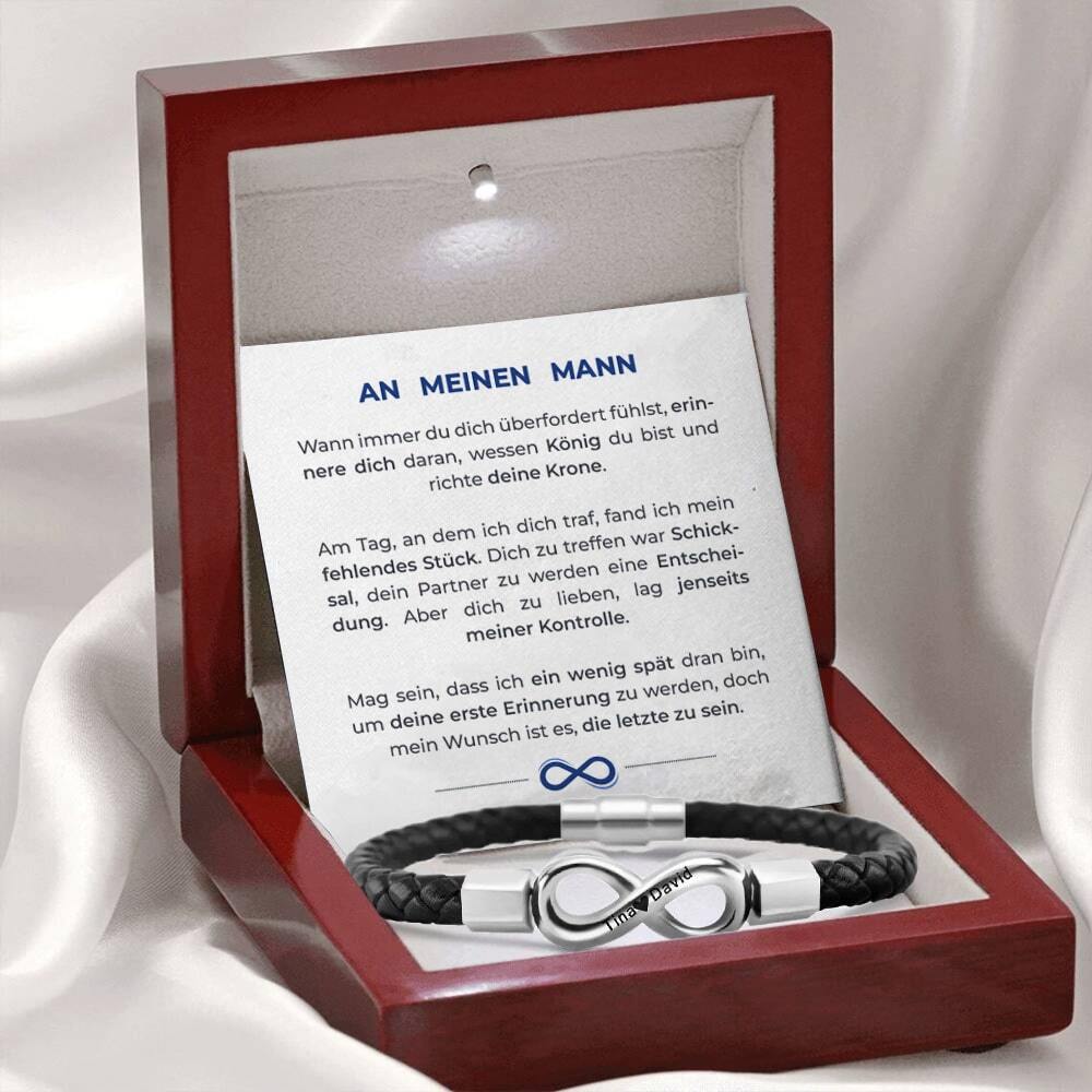 Unendlichkeits-Armband mit Gravur an meinen Mann - Liebesketten