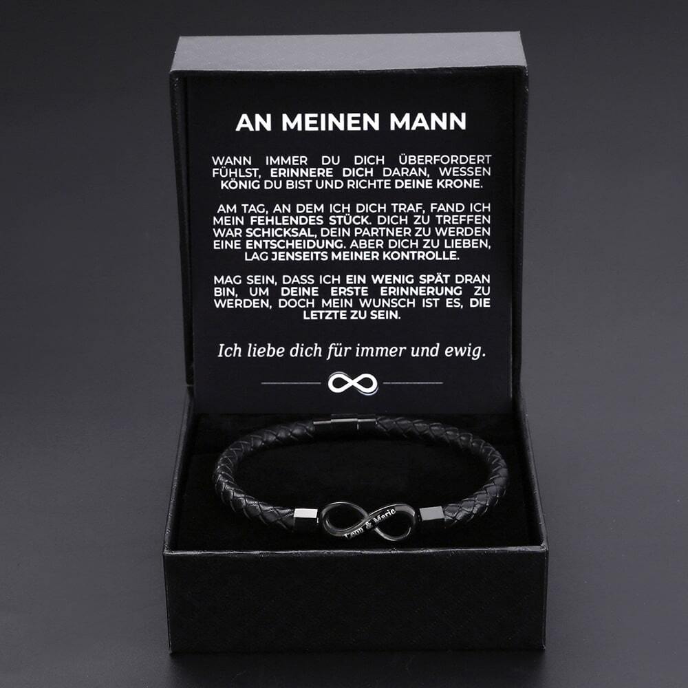 Unendlichkeits-Armband mit Gravur für den Ehemann - Liebesketten