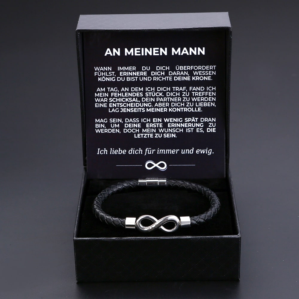 Unendlichkeits-Armband mit Gravur für den Ehemann - Liebesketten