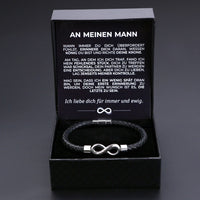 Unendlichkeits-Armband mit Gravur für den Ehemann