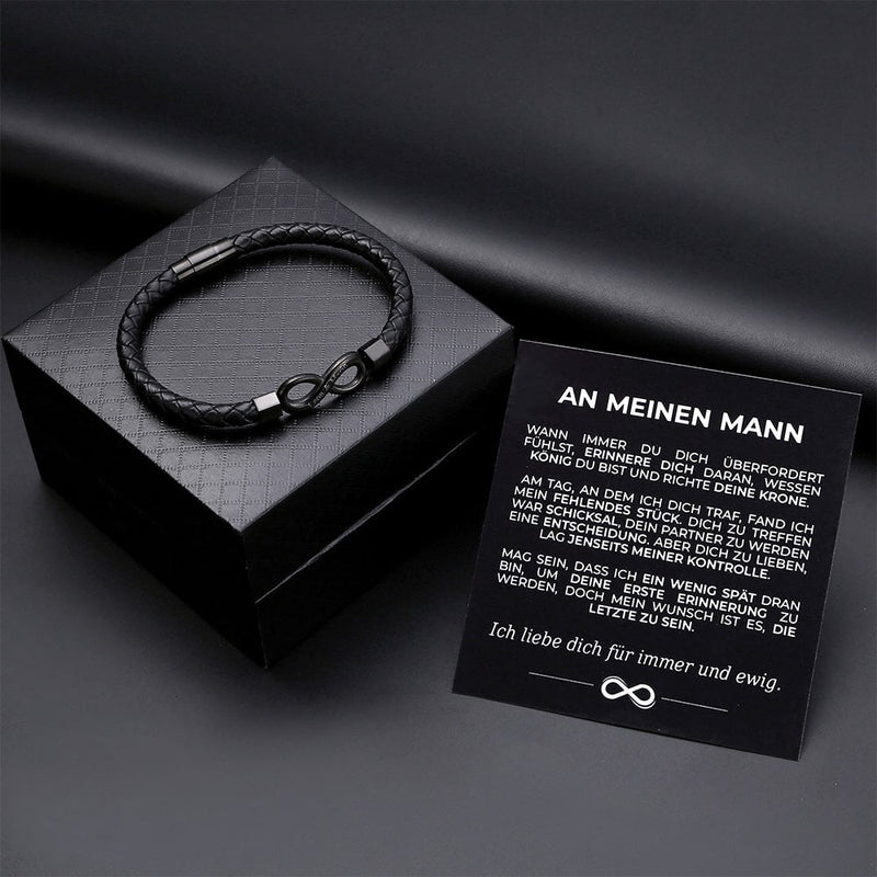 Unendlichkeits-Armband mit Gravur für den Ehemann