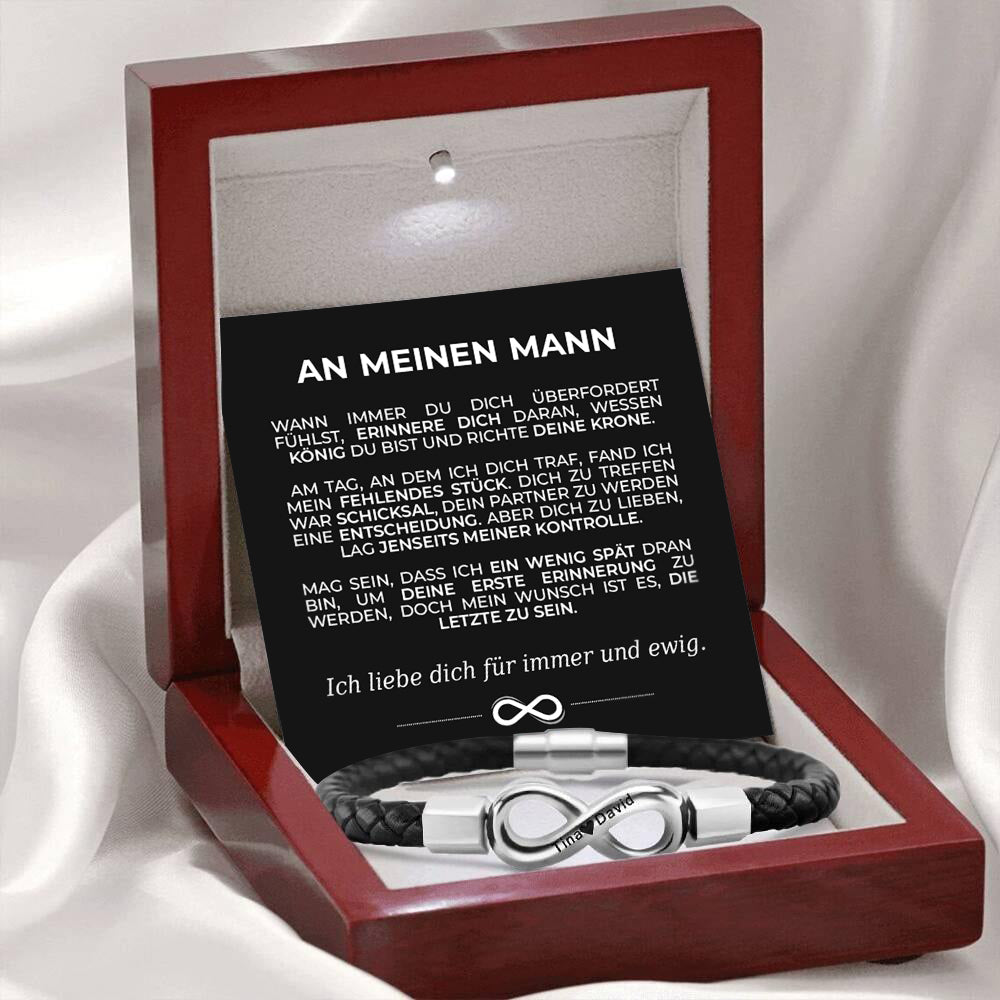 Unendlichkeits-Armband mit Gravur für den Ehemann - Liebesketten