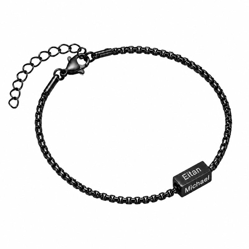 Würfelarmband mit bis zu vier gravierten Namen